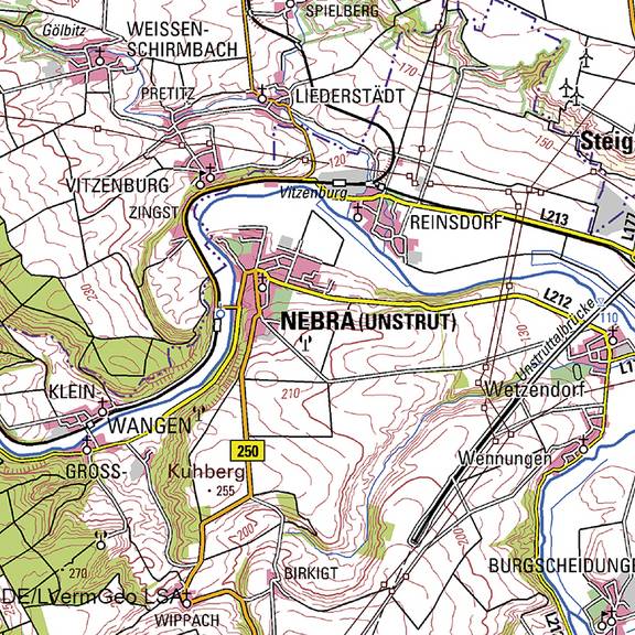 Topographische Karte 1:100 000