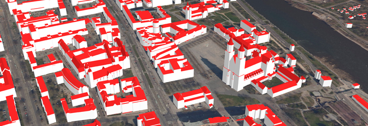 3D-Gebäudemodell (LoD2 Magdeburg) © GeoBasis-DE/LVermGeo ST