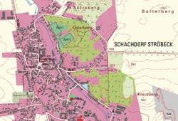 Kartenausschnitt der DTK10 4031-SO Schachdorf Ströbeck
