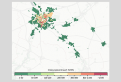 Abb. 2: Endenergieverbrauch [MWh] der Kernstadt Ascherslebens im Zieljahr 2045 – [Quelle: Ausschnitt Bericht Zielszenario KWP Aschersleben – Zielszenario vom 10.02.2026 – Ausschnitt vom 23.02.2026]