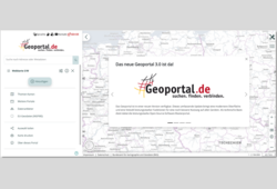 Abb. 2: Die Startseite des Geoportal.de erscheint im neuen Layout, © GDI-DE