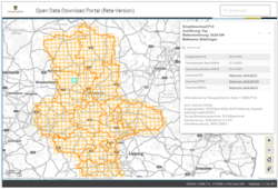 Abb. 1: Startseite Open Data Download Portal (Beta-Version) für Produkt P10 TOP (https://www.geodatenportal.sachsen-anhalt.de/mapapps/resources/apps/ opendatadownload/index.html?lang=de&l=p10_top, 20.07.2026)