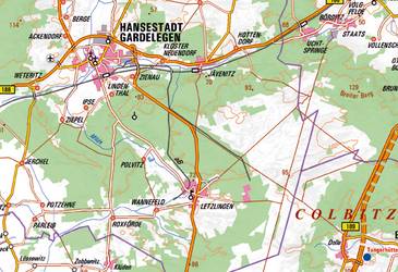 Topographische Übersichtskarte Sachsen-Anhalt 1:250 000, Normalausgabe © © GeoBasis-DE / LVermGeo ST